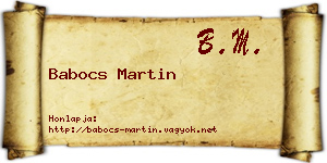 Babocs Martin névjegykártya