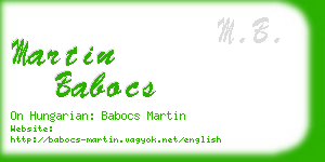 martin babocs business card